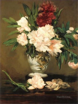 Peonies in a vase Eduard Manet Impressionism Flowers Oil Paintings